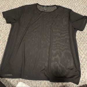 Black sheer mesh tee